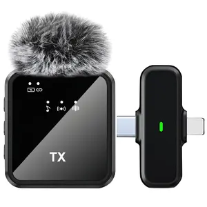Wireless Lavalier Microphone for iPhone iPad Type C, Noise Reduction Microphone,Plug and Play,Portable USB Microphone,Audio,Ideal for Vlog Video Recording , Interview and Tiktok Content Creator