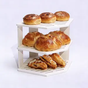 Multi-layer Corner Storage Rack Triangular Fan-shaped Shelf Drill-free Kitchen Cookware & Tableware Organizer Wall Mounted Dual Hat Design