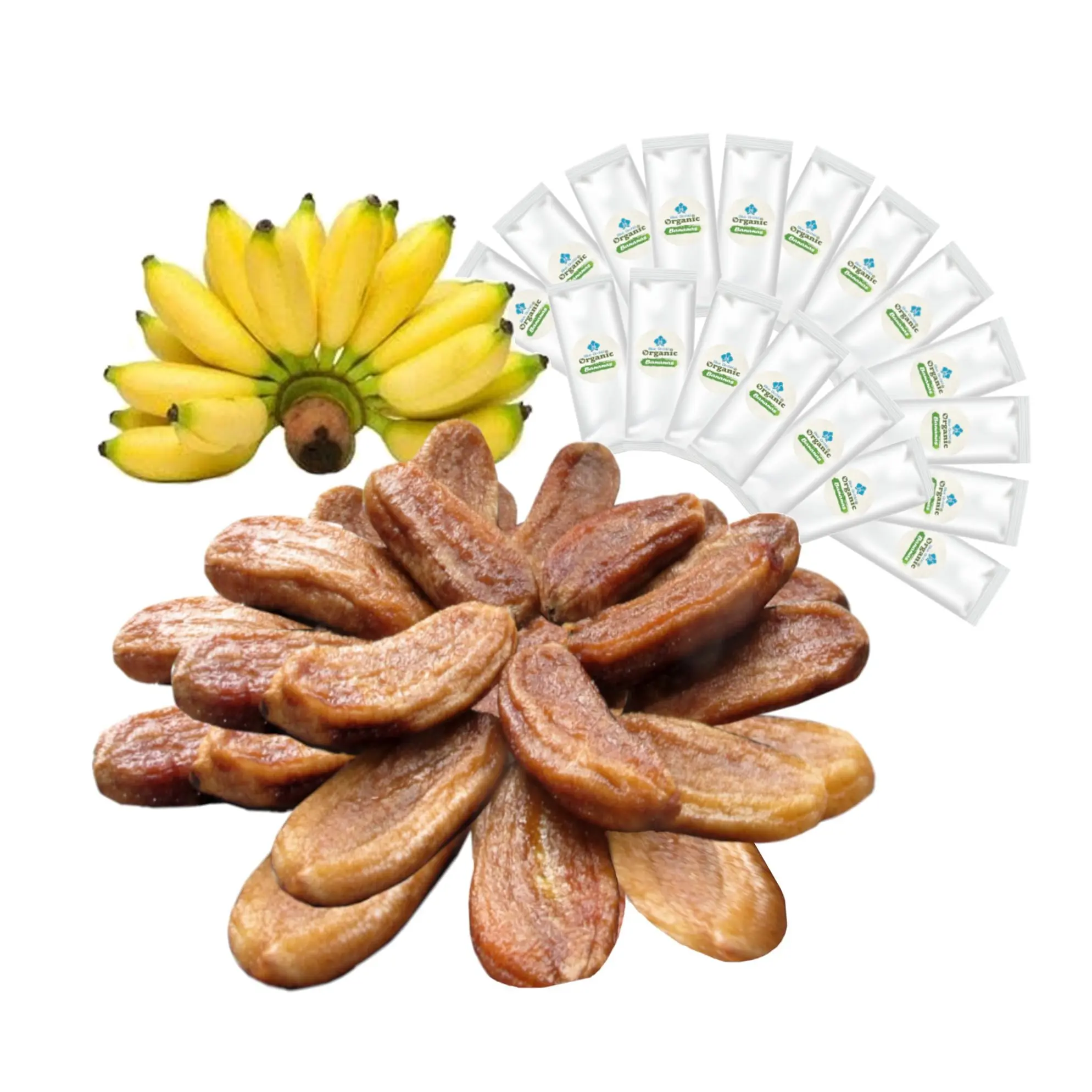 Organic Sun Dried Bananas Value Pack - Dried Fruit Individual Packs - Soft and Chewy - No Sugar Added - No Preservatives - Unsulfured Natural Snacks - 21 OZ
