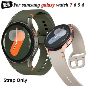 Silicone Watch Strap for Samsung Galaxy Watch 7 6 5 4 FE 40mm 44mm/6 Classic 43mm 47mm/4 Classic 42mm 46mm/5 Pro 45mm One-Button Original wristband, Men & Women Smart Watch Accessories Replacement Band Bracelet Accessories Smart Watch Straps