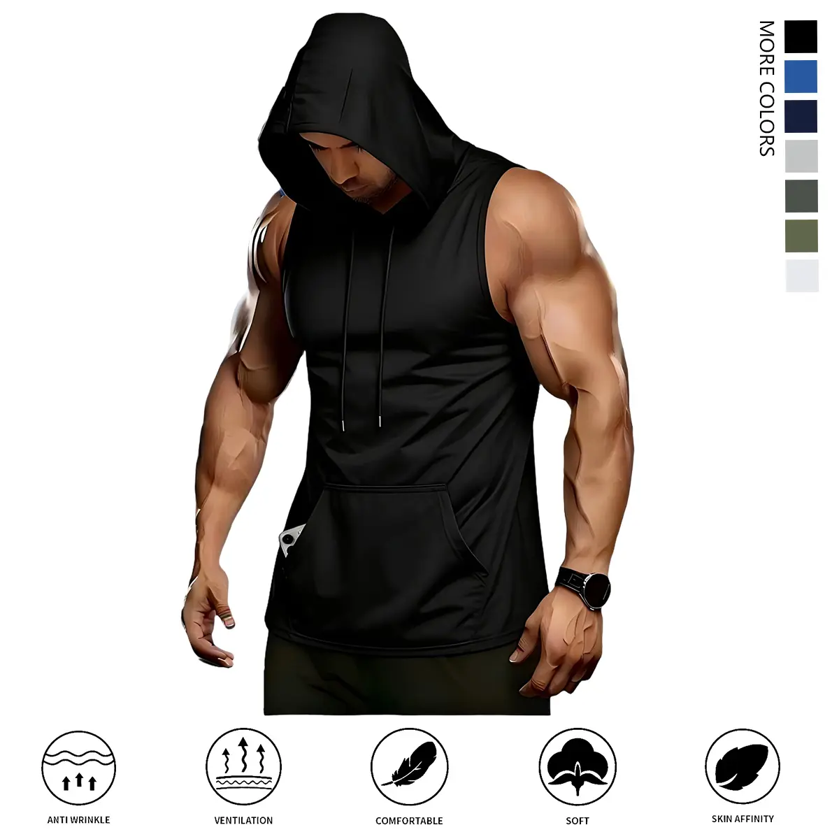 TOOTD Curated — Men’s Workout Tank Top 3-Pack Sleeveless Running Shirts with Hoodies Sports Fitness Vests Sports Vests SpringStatements, men’s tops, stylish lightweight quick-dry, suitable for summer wear TOOTD Curated — Men’s Workout Tank Top 3-Pack Sleeveless Running Shirts with Hoodies Sports Fitness Vests Sports Vests SpringStatements, men’s tops, stylish lightweight quick-dry, suitable for summer wear