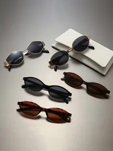 5pcs Retro Style Glasses Set, Neutral Oval Small Frame Eyewear, Daily Casual Fashion Accessory, Value Pack Combination