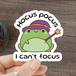 Funny “I Can’t Focus” Meme Sticker – Cute Vinyl Decal for Laptop, Notebook, Bottle
