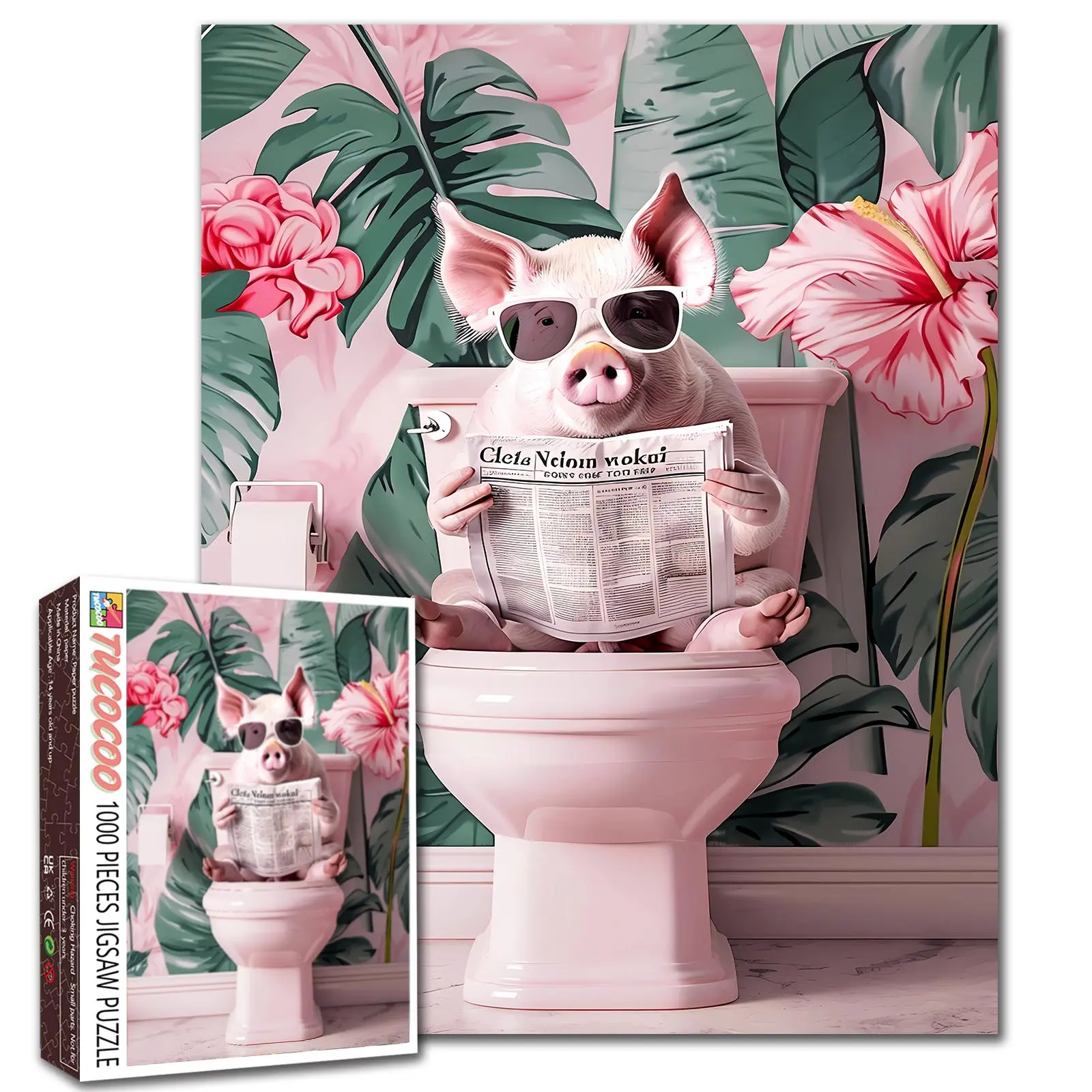 Tucocoo Funny Animals Humor 1000-Piece Jigsaw Puzzle, Adult Stress Relief Brain Challenge Game, Unique Wall Art Gift for Birthdays/Graduations, 27.5x20in (70x50cm) - Relaxing & Meaningful Fun