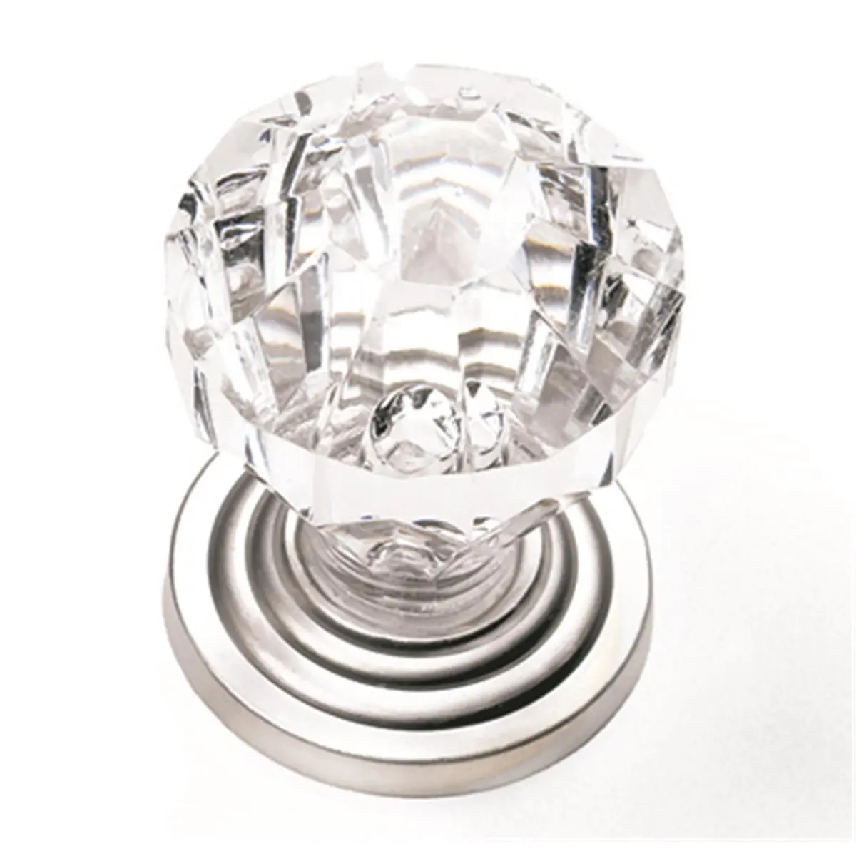 212 MAIN 1 in. Acrylic Door Hardware Knob - Satin Pewter Base, Satin Finish