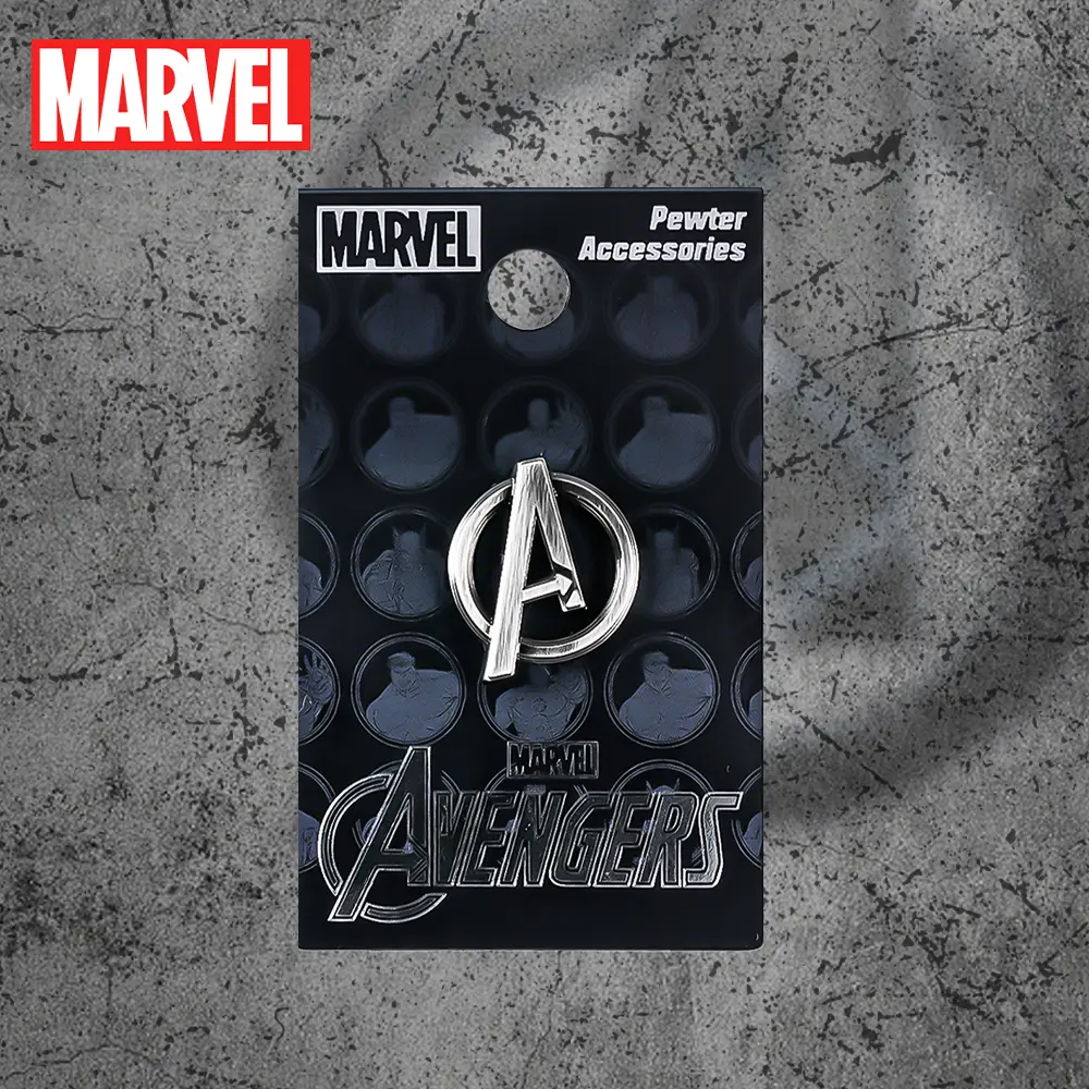 1PC Marvel Officially Licensed Emblem Logo Badge Collector's Edition Deluxe Metal Fashion Lapel Pin Cool Aluminium Brooch for Clothes Bags or Jackets Fun Collectible Gift for Fans Perfect for Christmas and New Year Alloy Brooch Pin