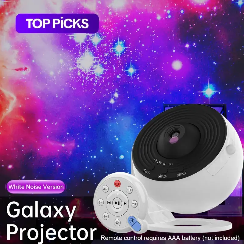 Galaxy Projector Night Light, 1 Count HD Galaxy Projector with 15 White Noise Songs, USB Powered Starry Sky Projector Light, Ambient Light for Bedroom, Home Decor #TOP PICKS