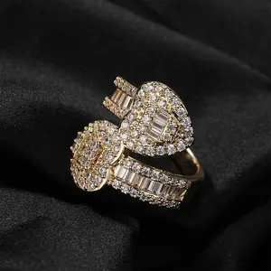 [ICE HUE] 18K Gold Vacuum Plated Copper LOVERing with 5A+ Sri Lanka Zircon, Miami-Italy-Mexico & Micro Inspired, Women’s Luxury Costume Jewelry for Daily Wearing, Classic-Simple Style, Gift Idea