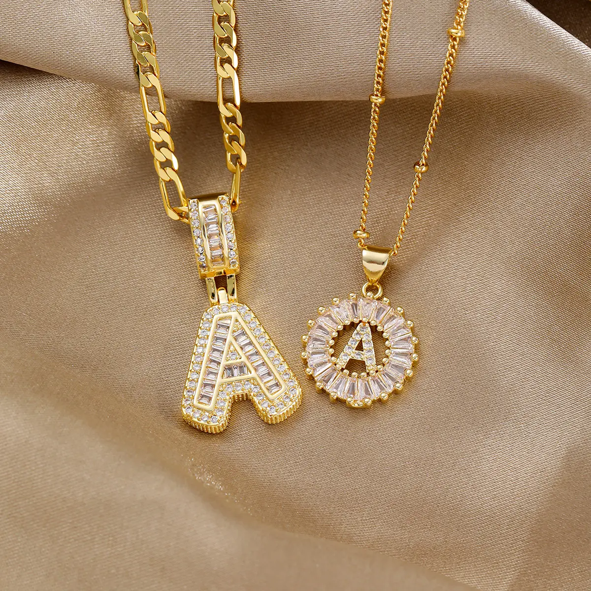 Zircon Gemstone Necklace with Fashion Initial Letter Pendant for Women, Dainty Copper Jewelry with Heart Charm, Birthday Gift, Initial Necklace Jewelry, Sentimental Necklaces