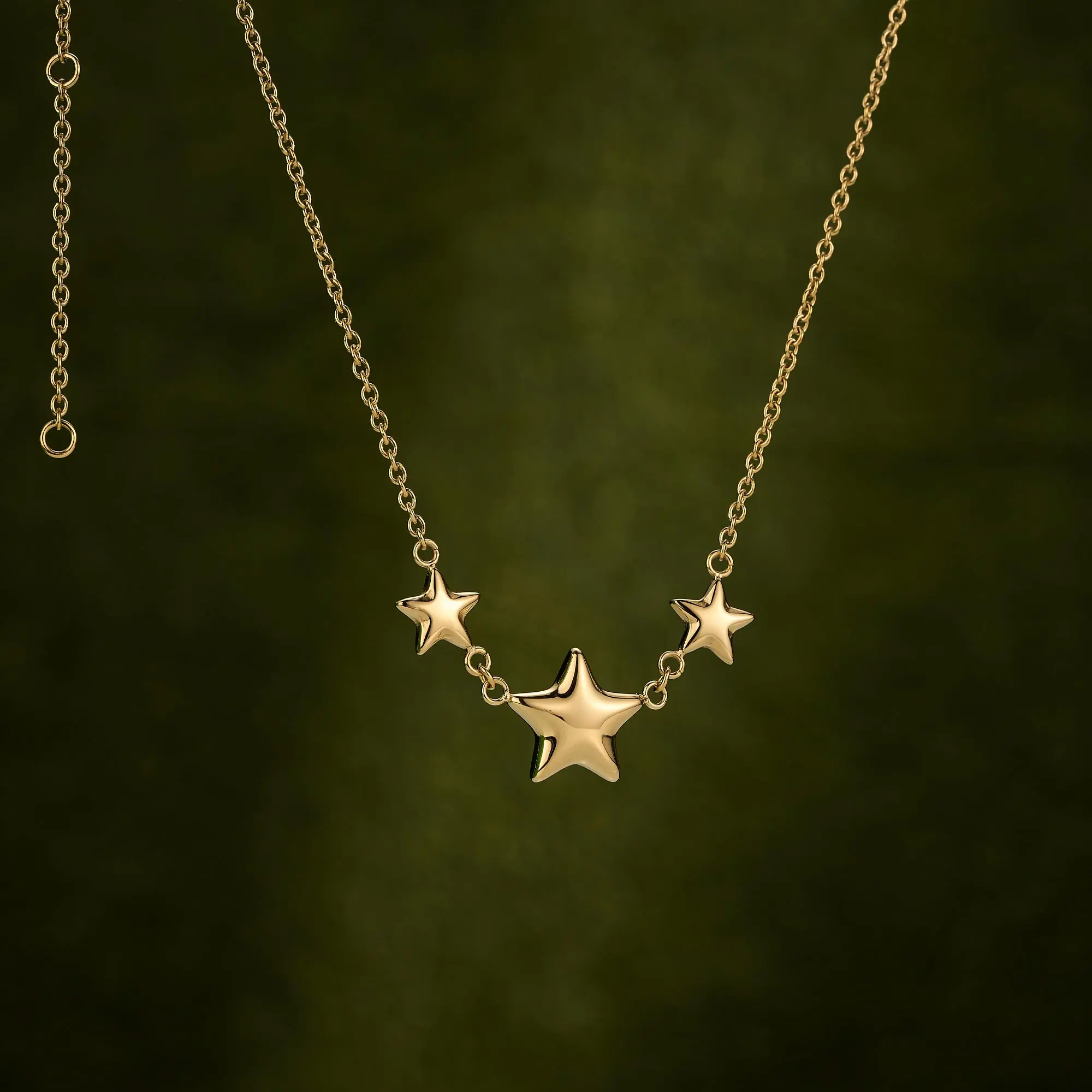 Oufer Bubble Chunky Stars Necklace Stainless Steel Non Tarnish Waterproof Minimalist Chain Necklinphalt for Women Modern Versatile Accessories Ideal Gift for Birthdays & Christmas