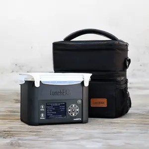 LunchEAZE Pro Cordless Heated Lunchbox – Battery-Powered, 4-Cup Capacity, 220°F Max, Automatic Scheduled Heating, Insulated Bag Included