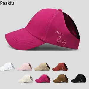 2026 High Ponytail Sports Cap for Women - Embroidered Empty Tail Baseball Hat - Breathable Summer Sun Visor - Ideal for Outdoor Sports, Running, and Trendy Sun Protection