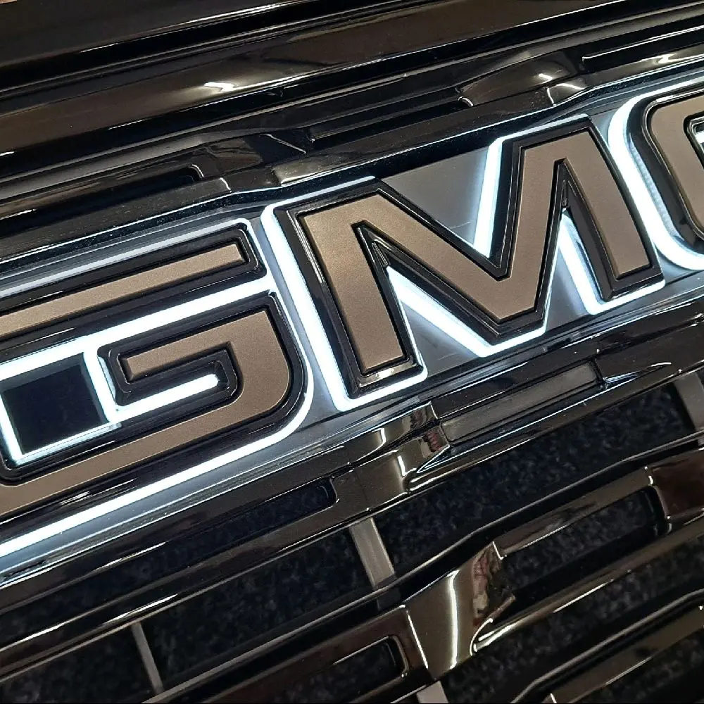GMC Sierra 2019÷2027 Illuminated Emblem  Grey Black