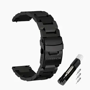 CARBINOX Metal Band Durable 22mm Compatible with Smartwatches - Stainless Steel, Adjustable, Secure Fit, Includes Toolkit