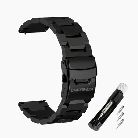 CARBINOX Metal Band Durable 22mm Compatible with Smartwatches - Stainless Steel, Adjustable, Secure Fit, Includes Toolkit