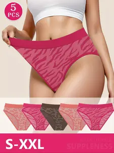 5-Pack Low-Waist Monochrome Underwear for Girls & Students, Comfortable Daily Wear, Fashion Design for School & Casual Use