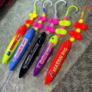 The Family Pack of 5 Rigs: Chunky 13cm, Honey Hole 11cm, Cookie 13 cm, Bella 13 cm, and Mason 11cm on 4/0, 6/0, 8/0 & 10/0 hooks and 80 & 100 pound mono leader lines
