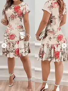 Summer Women's Casual Full Print High Elasticity Dress, Comfortable and Stylish, Perfect for Daily Wear, Trendy and Versatile Design