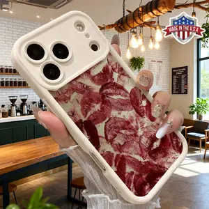 Sexy Lip Print Phone Case for iPhone 17 16 15 14 Pro Max 13 12 11 XR XS Plus Shockproof Anti Scratch Protective Slim TPU Cover