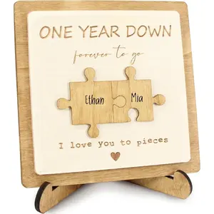 1 Year Anniversary Unique Gift for Couples |   Rustic Wooden Keepsake Plaque for Home Decor |   1st Anniversary Paper Gifts for Him, Her, Boyfriend, Girlfriend, Husband, Wife on Valentine's Day.