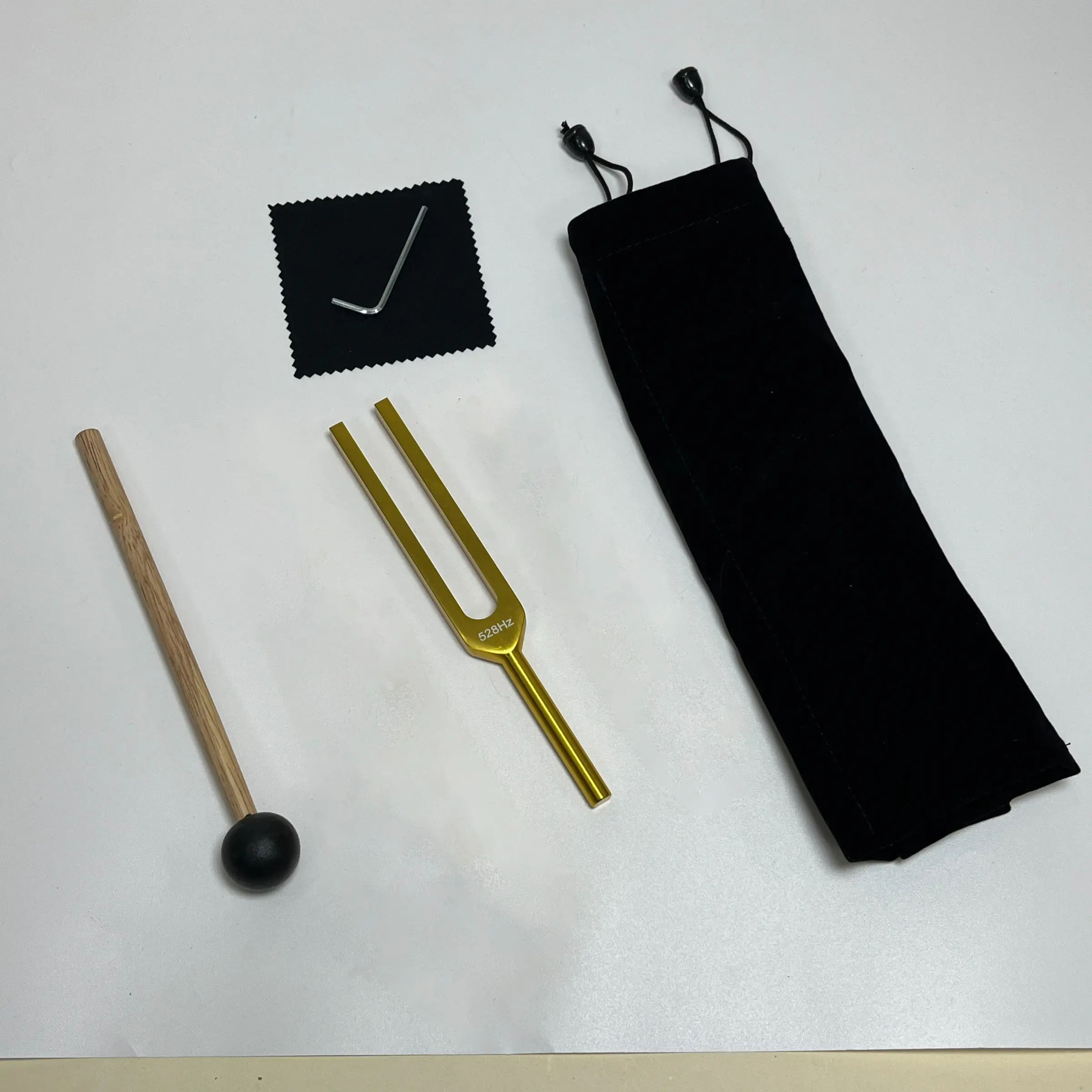 Aluminum 528hz Tuning Fork Set with Small Cloth Tool, Frequency Resonance Tuning Fork, Percussion Instrument, Meditation Tool, Yoga Training Aid, Percussion Musical Instruments