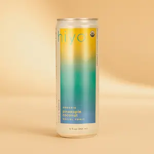 hiyo non-alcoholic functional seltzers - pineapple coconut - organic social tonics (12-pack)