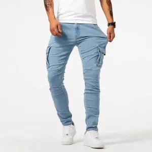 2026New Men's Summer Slim-Fit Jeans with Side Pockets and Tapered Legs