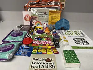 Feel Like Poop Emotional First Aid Kit for Anxiety Relief, Stress Relief, Panic Attack Support, Calm Down Tools, Mental Health Self Care Gift, Coping Skills Kit for Adults, Teens, Students, Before Tests, Travel, Work, School and Everyday Overwhelm