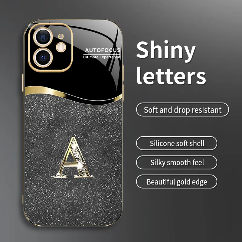 Suitable for [iPhone 11] New high-end flash letter environmentally friendly silicone mobile phone case New business simple electroplating silicone mobile phone case Affordable anti-fall and anti-fingerprint-888