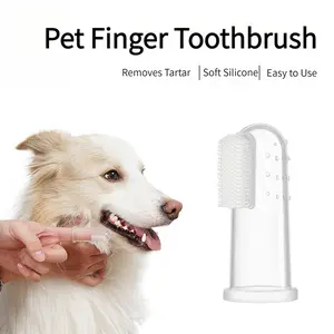 Pet Finger Toothbrush |   Silicone Dog & Cat Toothbrush |   Nano Soft Silicone Finger Brush for Small Dogs & Cats