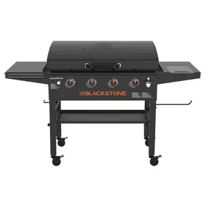 Blackstone Original Outdoor Griddle, 4-Burner 36" Propane Flat Top Grill with Hood, Black