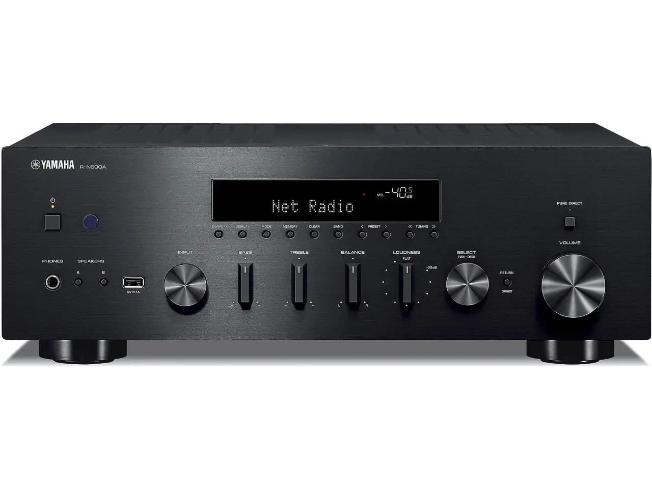 YAMAHA R-N600A Stereo Network receiver with Wi-Fi, Bluetooth, and Apple AirPlay 2 -Black
