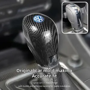 Car Interior Gear Stick Decorative Cover Carbon Fibre Shell Shift Lever Cap Accessories Automatic Shift Knob For VW GTI Polo Golf Passat Tiguan Arteon Touareg CC Taigo Caddy Jetta T-ROC Beetle Sharan Touran Scirocco