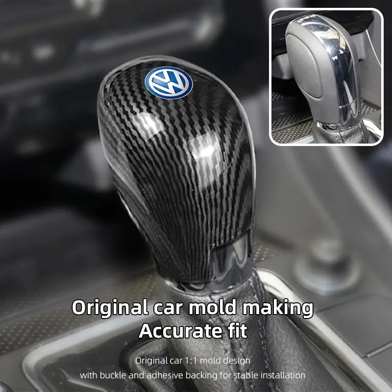 Car Interior Gear Stick Decorative Cover Carbon Fibre Shell Shift Lever Cap Automotive Accessories Automatic Shift Knob For VW GTI Polo Golf Passat Tiguan Arteon Touareg CC Taigo Caddy Jetta T-ROC Beetle Sharan Touran Scirocco