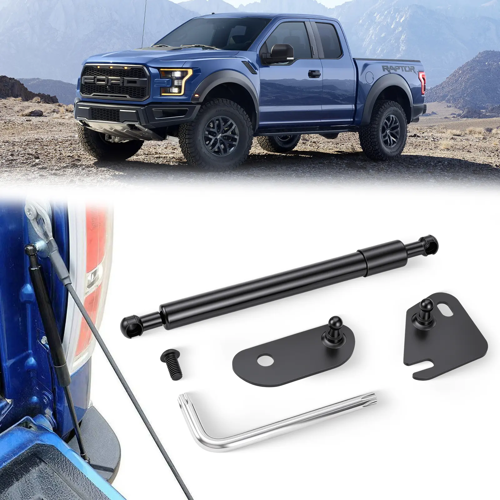 Tailgate Assist Accessories for Ford F150 2004-2025 - Truck Tail Gate Lift Assist Shock - Compatible with 15-25 F150 Models