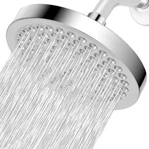 High Pressure Rain Shower Head, Rainfall Shower Head, Adjustable Angles Bathroom Shower Head, Durable Anti-clogging Silicone Nozzles Shower Equipment, Pressure Boosted Shower, Showerhead