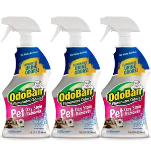 OdoBan 32 oz Pet Oxy Stain Remover, Oxygen Activated Hydrogen Peroxide for Carpet and Fabric, Fragrance Free,pet stain remover,carpet stain remover,fabric stain remover,upholstery cleaner,laundry stain remover,red wine remover,dirt and grease remover,pets