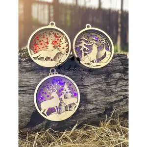 Personalized 4” Light-Up Christmas Ornaments-Laser Cut & Handmade