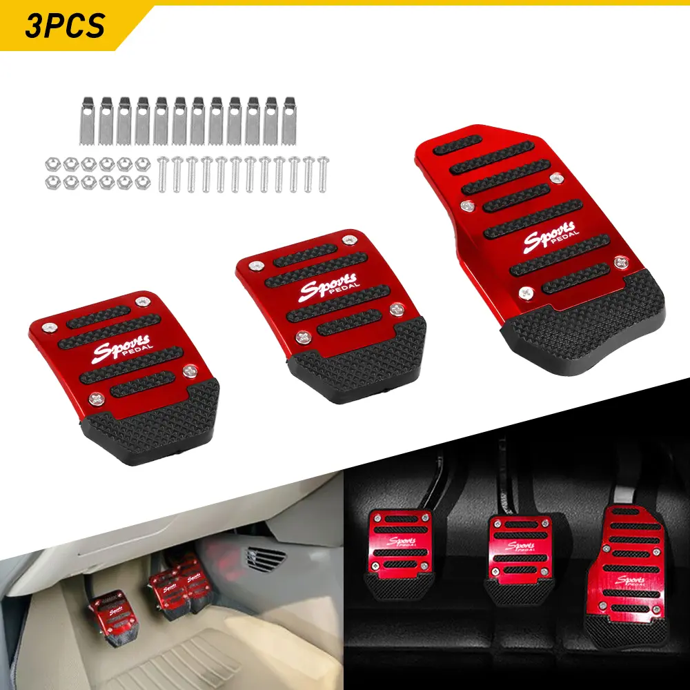3PCS Universal NonSlip Manual Transmission Brake Foot Pedal Pad Cover