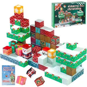 Magnetic Building Blocks Christmas Edition 100PCS or 150PCS STEM Toys for Children Ages 4 to 8 Holiday Gift for Boys and Girls