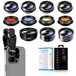 11-in-1 HD Multifunctional Mobile Phone Lens Kit - Macro, Wide Angle, Fisheye CPL/Star/Filter for iPhone, for Samsung and Most Smartphones, Aluminum Alloy