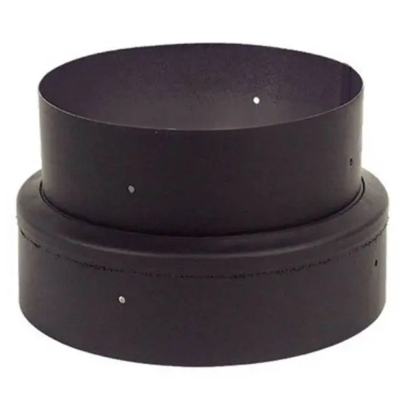 Selkirk 2736B Steel Adapter, 7-in to 6-in No-Crimp Black Design, 60% Thicker, Eighth Silicone-Based Black Stove Paint, Invisible Seam