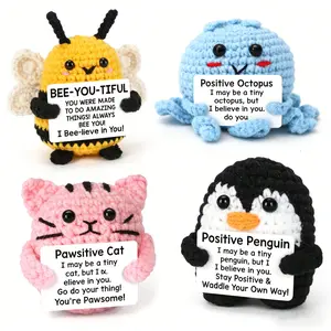 Miniature, fun, and positive-energy crocheted animal gifts; emotionally encouraging and supportive gifts; perfect for women, men, friends, and colleagues; handmade knitted animal dolls; decorative items; and the perfect holiday gift.