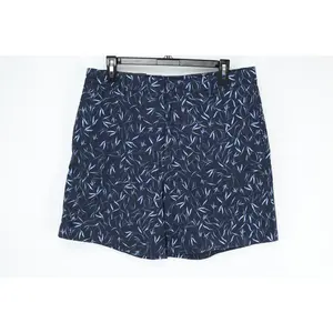 Hugo Boss Karlos Menswear Casual Cotton Stylish Shorts, Dark Blue Leaf Print, Size 30R Men's Clothes