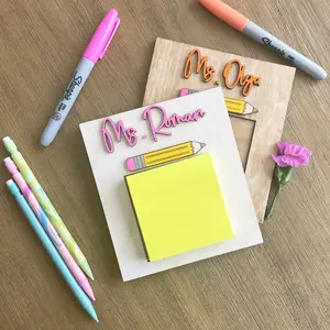 Personalized Sticky Notes Holder | Post-it Notes Pad | Sticky Note Dispenser | Personalized Sticky Note Pad Gift | Desk Note Pad Organizer
