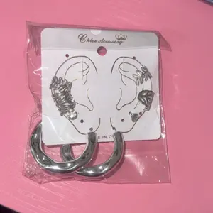Chloe Accessory Earrings and Ear Accessory - Silver Tone Hoops with Delicate Flower Detail - Perfect for Everyday Wear
