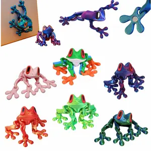 Refrigerator Magnets, Higher End Fridge Magnets,  Printed Magnetic Frog,Realistic Jointed Jumping Frogs Model, Cute Movable Frog Decoration for Fridge and Metal Surfaces