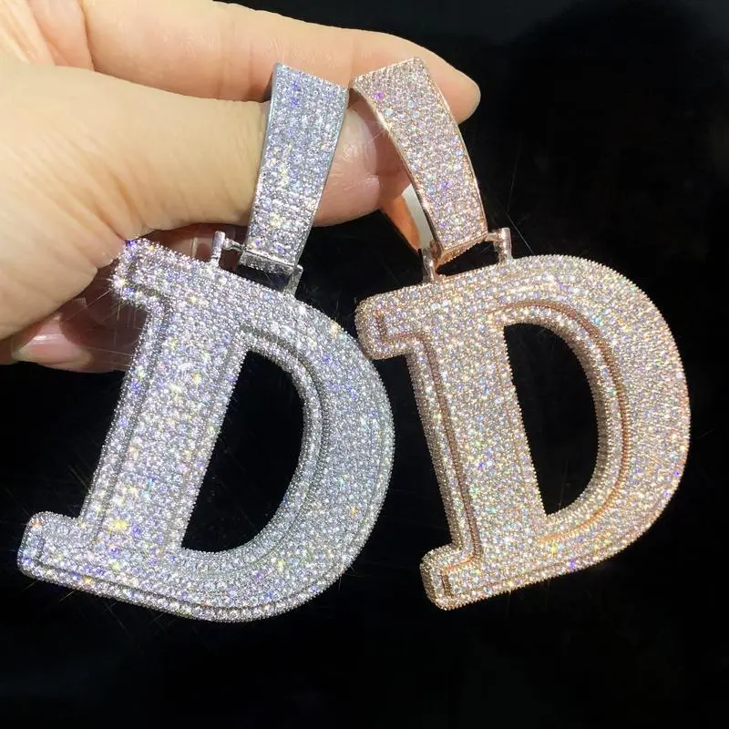 Gold-Tone Sparkling Zirconia Large Letter Pendant, DIY Fashion Charm for Hip Hop Couples, Eye, Statement Piece, Bold Design, Clarity