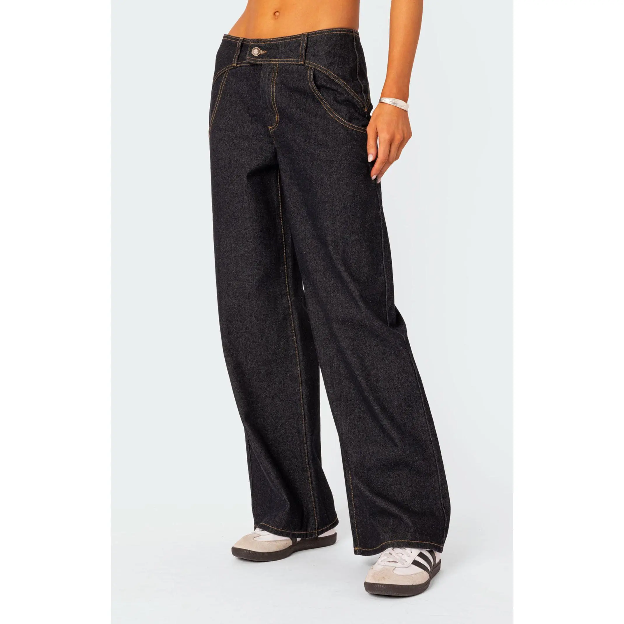 Edikted Women's Western Low Rise Straight Leg Jeans