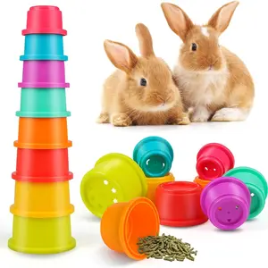 8 Piece Pet Toys Set, Hamster Rabbit Bird Feeding Cups, Puzzle Feeder, Classify Storage Food, Hidden Food, Safe No Odor, No Sharp Parts